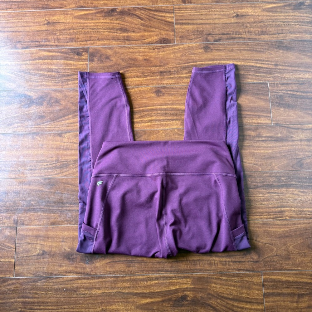 Fabletics‎ Powerhold High Waisted Mesh Pocket Leggings Purple Womens Large L - Picture 6 of 11
